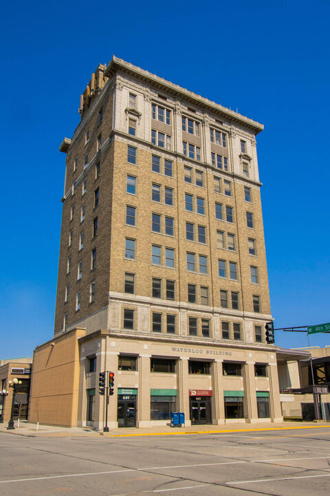 The ten-story Waterloo Building, downtown Waterloo, Iowa